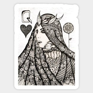 queen of hearts Sticker